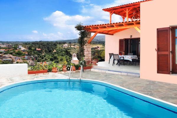 Villa Sunset with stunning sea view, kids area and hammocks on roof terrace, Rezerwuj Willa Hotele w Retimno z parkingiem, Parking