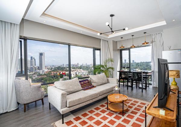 Escada Studio & 2-bedroom, Rooftop Lounge & Restaurant, Swimming Pool, Gym, Workspace, Wonderiss Homes Westlands Living, Rezerwuj  Nairobi Hotele...