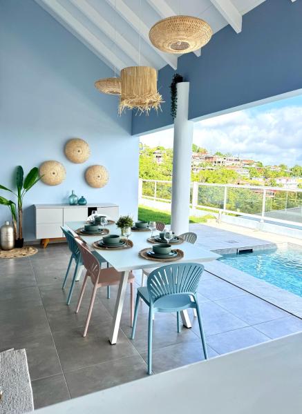 Villa Téloam- Charmante villa avec piscine et vue mer, Rezerwuj  Hotele w Schoelcher z Basenem, Basen