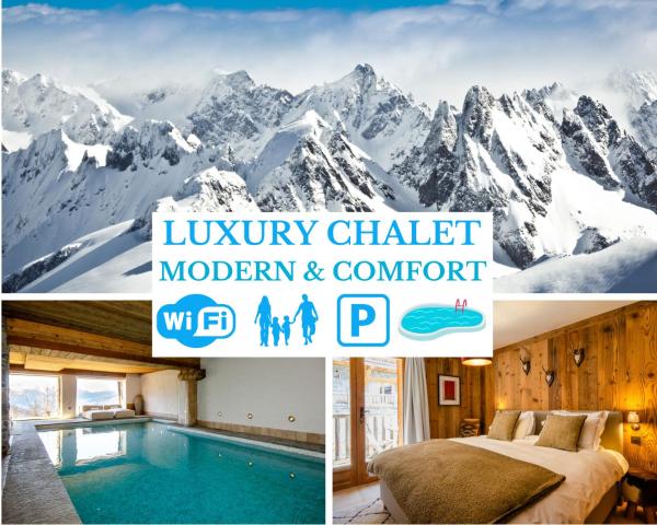 NEW Luxury Chalet Sapins - PRIVATE POOL- Mountains VIEW - Family & Comfort - SPECIAL LAUNCH OFFER, Rezerwuj Chalet Hotele w Tarentaise Valley z Basenem, Basen